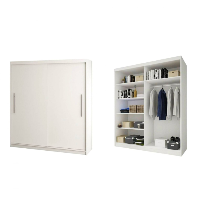 Set Dormitor Alex, Pat 160x200cm, Roz + Alb, Pal 18 mm [6]