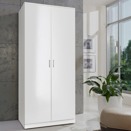 DULAPURI - Dulap Alb 2 usi, 4 polite, 197x80x40 cm, Pal 18 mm