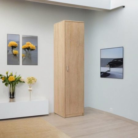 DULAPURI - Dulap tip Soldat, 197x45x50 cm, 4 polite, Stejar Sonoma, Pal 18 mm