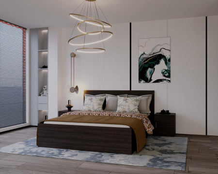 SETURI DORMITOR - Pat Elis 180x200 cm + Set noptiere, Wenge, Pal 18 mm