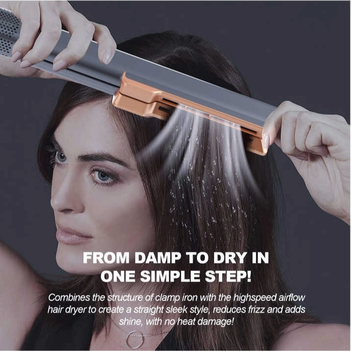 Placa de intins parul cu aer cald 2 in 1 Mesky Airflow, albastru, design modern, patent recunoscut, tehnologie avansata pentru uscare si indreptare simultana, eliberare de ioni negativi, fara daune ca [3]