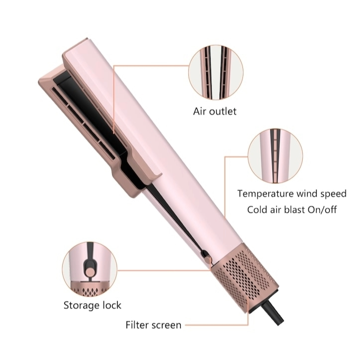 Placa de intins parul cu aer cald 2 in 1 Mesky Airflow, design modern, patent recunoscut, tehnologie avansata pentru uscare si indreptare simultana, eliberare de ioni negativi, protectie pentru toate [1]