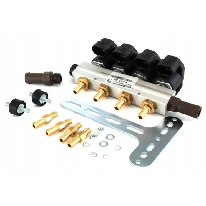 Rampa injectoare GPL AC W01 (2 OHMI) - 4 Cilindri, duze cu gaura de 1, 5 mm care trebuie marite in diametru cu un burghiu functie de puterea motorului [5]