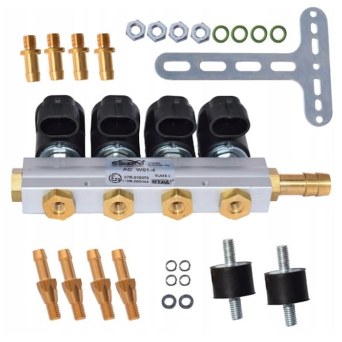 Rampa injectoare GPL AC W01 (2 OHMI) - 4 Cilindri, duze cu gaura de 1, 5 mm care trebuie marite in diametru cu un burghiu functie de puterea motorului [2]