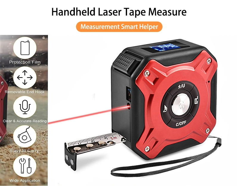 Ruleta laser Profesionala Lonn Pro M6 masurare laser 60 m carcasa aliaj aluminiu precizie ridicata acumulator banda otel 5 m [1]