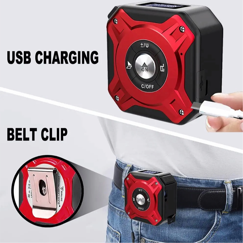 Ruleta laser Profesionala Lonn Pro M6 masurare laser 60 m carcasa aliaj aluminiu precizie ridicata acumulator banda otel 5 m [4]