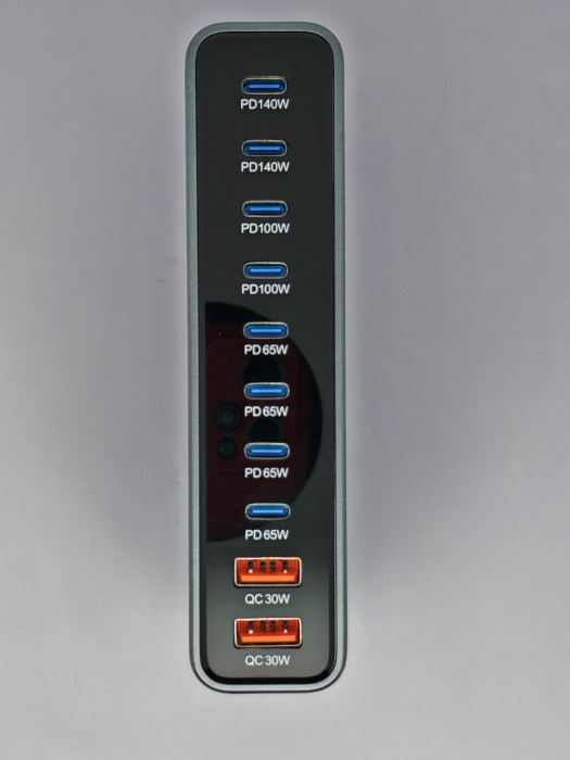 Statie de incarcare cu 10 porturi 800 W, USB-C pana la 140W, USB-A QC 30W Incarcator Compact pentru mai multe Dispozitive, Compatibil cu Laptopuri, iPhone 15/16, Galaxy, PS5 [7]