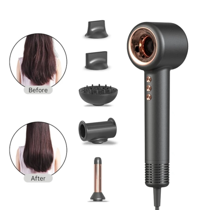 Uscator Profesional Lansam Pro LS6001  ,5 accesorii incluse si geanta de transport customizata 5 trepte de caldura 4 trepte [6]