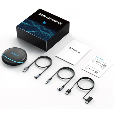 Adaptor AI Box, tehnologie 6 nm, model PCS47, 8GB RAM + 128GB ROM, 4G SIM, GPS, Octa-Core, YouTube, Netflix, Google Play, OttoAibox Android 13 AI Box Smart Wireless Carplay Box Auto Adapter for Cars [8]