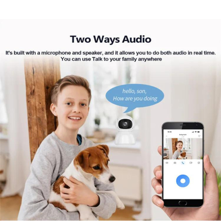 Camera supraveghere, microfon bidirectional. alb, Focus Q5 Wi-Fi cu Pan/Tilt 360 grade, FHD, IR10m, detectarea miscarilor, Night Vision, Mod Privacy, card microSD, stocare Cloud, Rotire orizontala 350 [3]