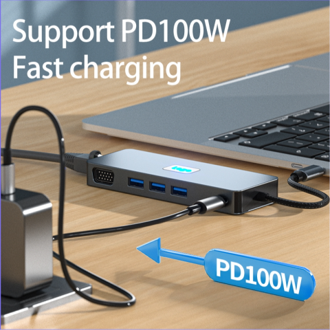 Hub Adaptor Multiport Justlink 11 in 1 USB-C 3.2 HDMI 4K60Hz / DP 4K60Hz / VGA 1080P60Hz / RJ45 Ethernet 1000Mbps Gigabit / 3 x USB 3.2 [2]