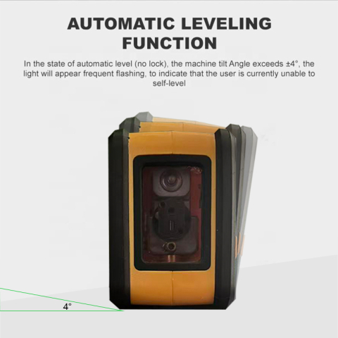 Nivela laser,, 360° grade cu 2 linii cruce, 6.5X6.5X5 cm, IP54, precizie ± 0.5 mm/m, ± 3° domeniu de autonivelare, baterii si accesorii incluse Negru/Galben [2]