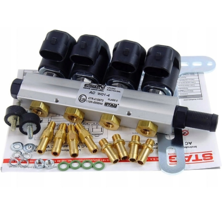 Produse - Rampa injectoare GPL AC W01 (2 OHMI) - 4 Cilindri, duze cu gaura de 1, 5 mm care trebuie marite in diametru cu un burghiu functie de puterea motorului