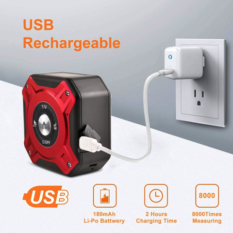 Ruleta laser Profesionala Lonn Pro M6 masurare laser 60 m carcasa aliaj aluminiu precizie ridicata acumulator banda otel 5 m [2]