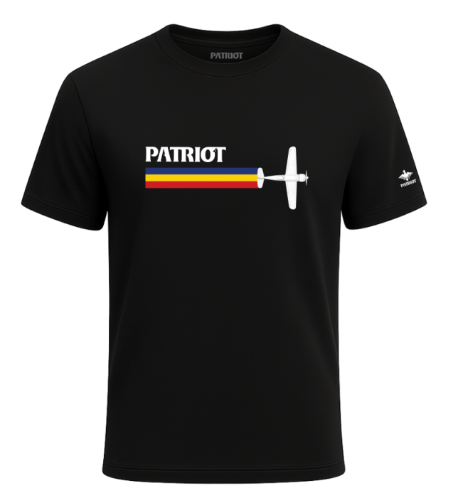 Tricou Avion Tricolor, negru, PAT111 [1]