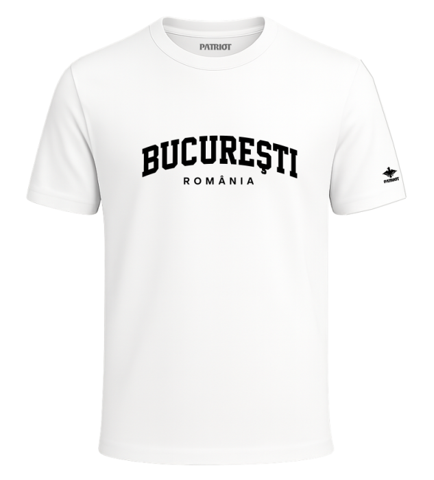 Tricou Bucuresti spate, alb, PAT187 [2]
