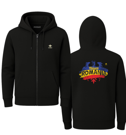 Hanorac - Hanorac Trăiască România, negru, PAT19