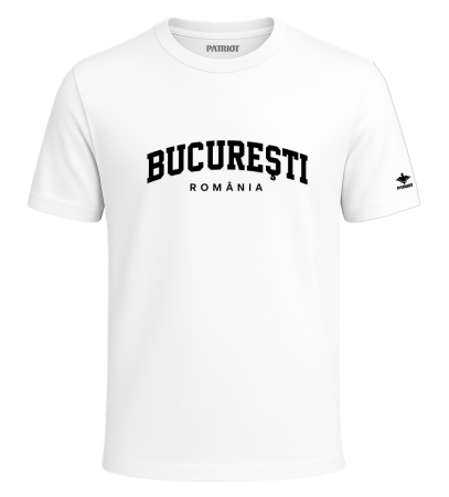 Tricouri - Tricou Bucuresti Clasic, alb, PAT189