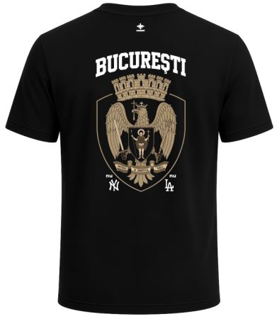 Tricouri - Tricou Bucuresti spate, negru, PAT186