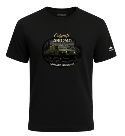 Tricouri - Tricou Carpati Aro, negru, PAT92