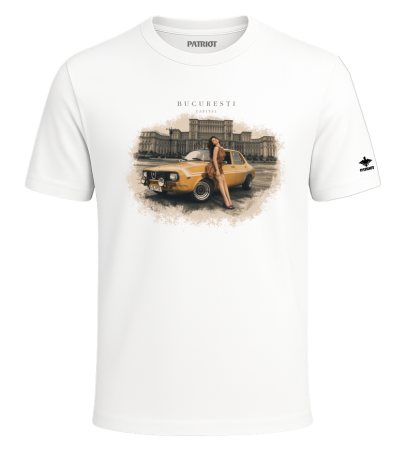 Tricouri - Tricou Dacia Bucuresti, alb, PAT104