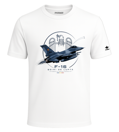 Tricouri - Tricou F-16 Soim, alb, PAT100