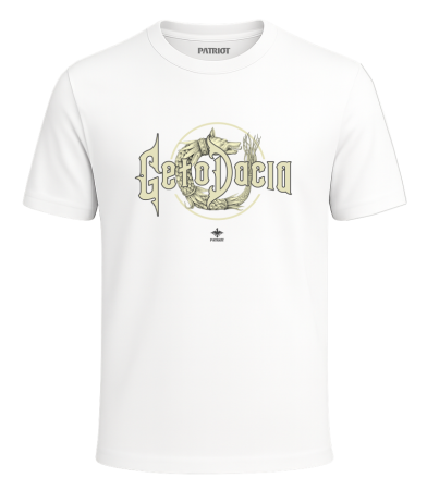 Tricou - Tricou Geto Dacia, alb, PAT43