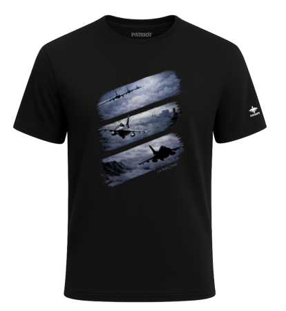 Tricouri - Tricou La Inalatime, negru, PAT107