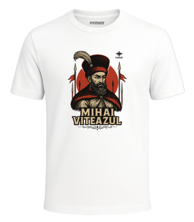Tricou - Tricou Mihai Viteazul, alb, PAT35