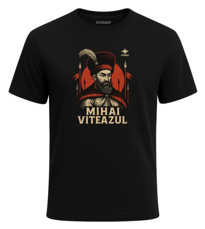 Tricou - Tricou Mihai Viteazul, negru, PAT36