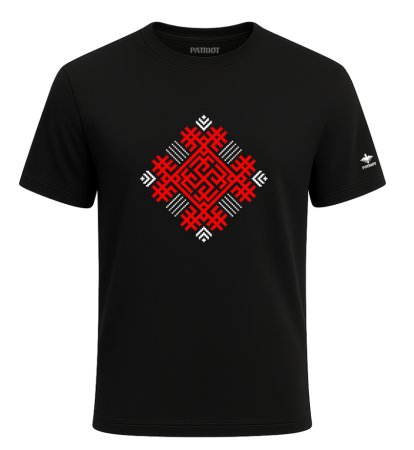 Tricouri - Tricou Motiv Popular Romb1, negru, PAT151