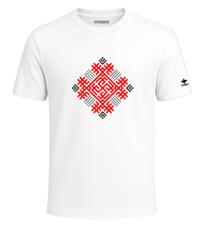 Tricouri - Tricou Motiv Popular Romb1, alb, PAT152
