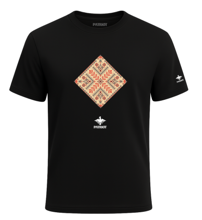 Tricouri - Tricou Motiv Popular Romb2, negru, PAT155