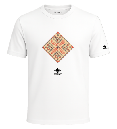 Tricouri - Tricou Motiv Popular Romb2, alb, PAT156