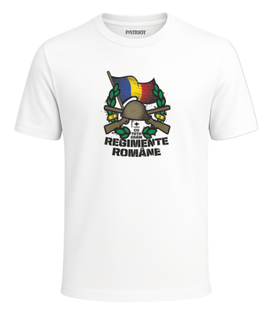 Tricou - Tricou Regimente Române, alb, PAT55