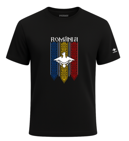 Tricouri - Tricou Romania Arhaic, negru, PAT159