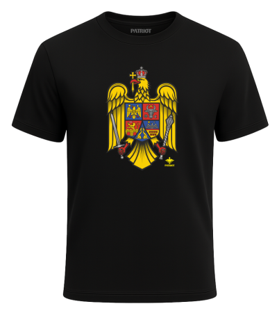 Tricou - Tricou Stema României, negru, PAT67