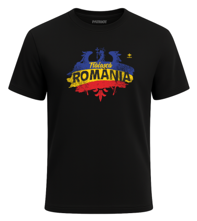 Tricou - Tricou Trăiască România, negru, PAT18