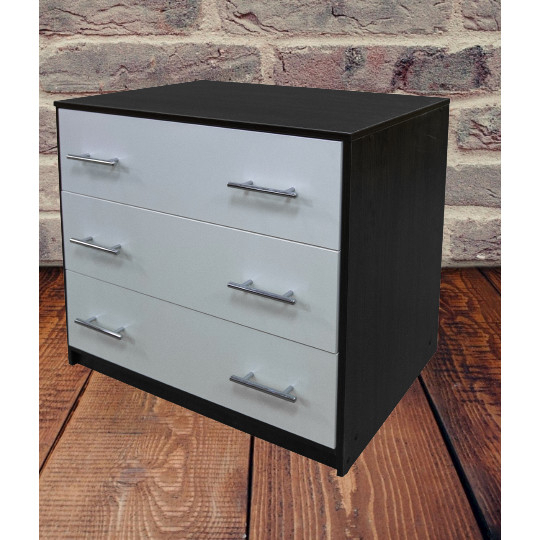 Comoda 3 sertare, Wenge/Alb, 80x45x70 cm [3]