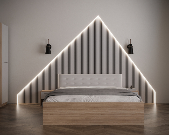 Dormitor Adria Tapitat 3 Usi Sonoma&Alb [4]