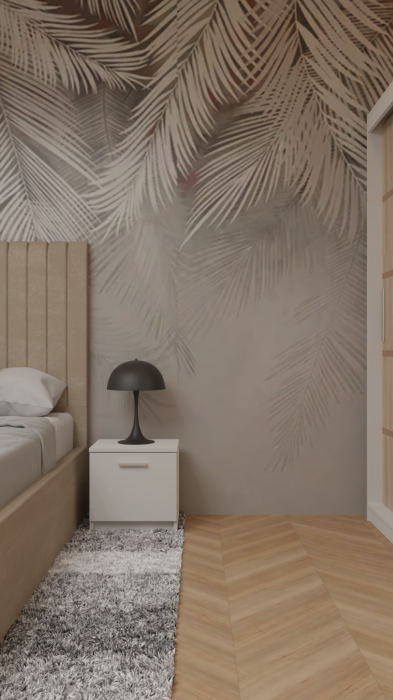 Dormitor Cairo Tapitat Dressing 250x200 3 Usi Cu Oglinda Alb&Sonoma [5]