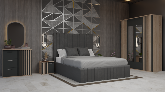 Dormitor Dallas Cu Pat Cairo Tapitat [2]