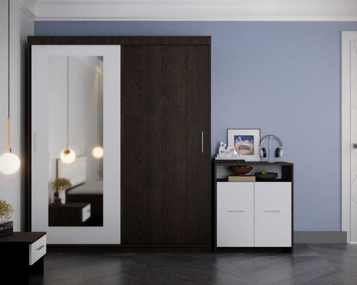 Dormitor Gossip Tapitat Wenge&Alb [3]