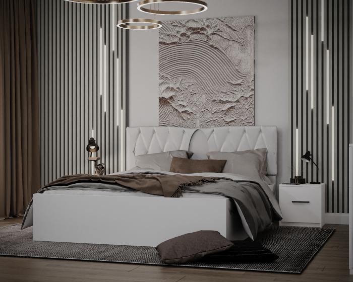 Dormitor Valencia Alb Dressing 2 usi cu oglinda [4]