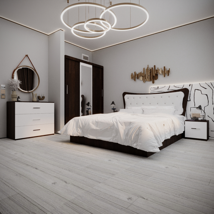 Dormitor Vista Tapitat Wenge&Alb 3 usi [3]