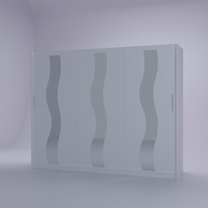 Dulap Globus 3 Usi cu Oglinda Alb 230* [4]