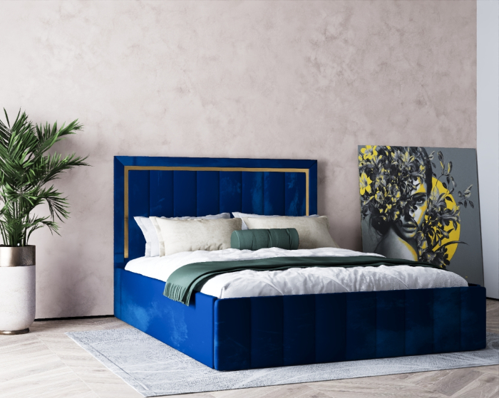 Pat Elegance Tapitat Albastru 160x200 [3]