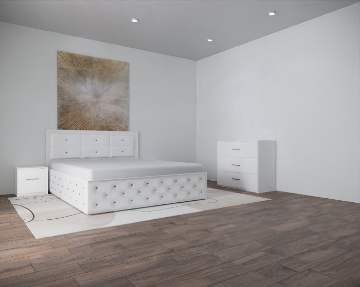 Set Pat Nemira New Alb cu Noptiere Si Comoda [6]