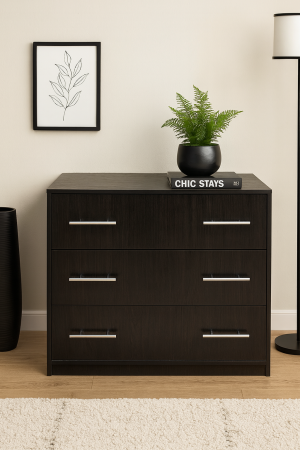 Comode - Comoda 3 sertare, Wenge, grosime 1.6 cm, 80x45x70 cm