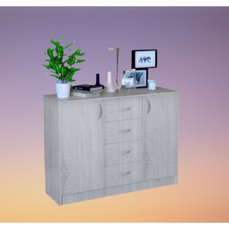 Comode - Comoda M03 dormitor si hol, Ideal Mobila, culoare Stejar inchis/Stejar deschis